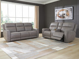 5Z-Relaxation Dual Power Reclining Leather Sofa and Loveseat