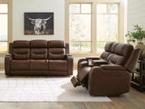 Knightington Power Reclining Sofa and Loveseat with Audio