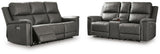 Bleckley Beryton Leather Dual Power Reclining Sofa and Loveseat Set