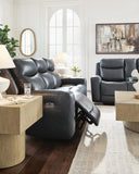 Bexhurst Momentum Moves Dual Power Reclining Leather Sofa and Loveseat Set