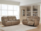 Glencroft Malcesine Dual Power Leather Reclining Sofa and Loveseat