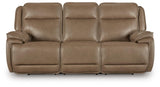 Glencroft Malcesine Dual Power Leather Reclining Sofa and Loveseat