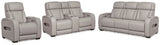 Boyington Dual Power Leather Sofa, Loveseat and Recliner