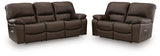 Leesworth Leather Power Sofa and Loveseat