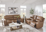 DeepWakes Silverbrooke Dual Power Leather Reclining Sofa and Loveseat