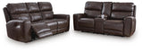 Crossplex Beadel Dual Power Leather Reclining Sofa and Loveseat