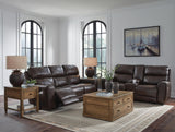 Crossplex Beadel Dual Power Leather Reclining Sofa and Loveseat