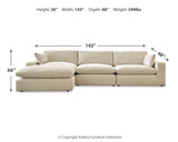 Elyza 3-Piece Sectional with Chaise