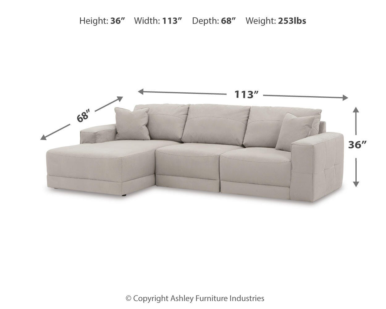 Next-Gen Gaucho 3-Piece Sectional Sofa with Chaise