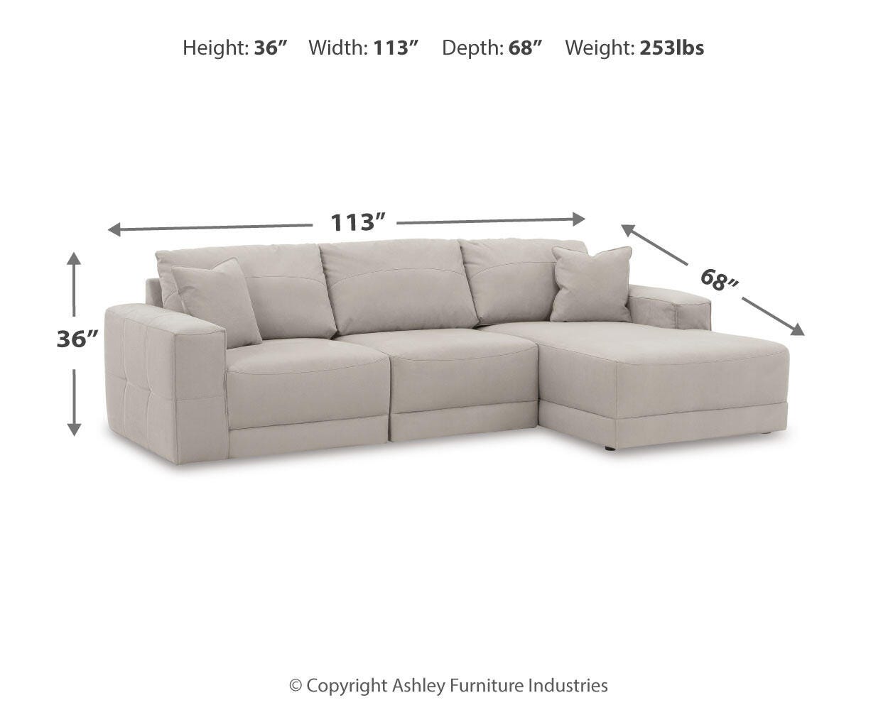 Next-Gen Gaucho 3-Piece Sectional Sofa with Chaise
