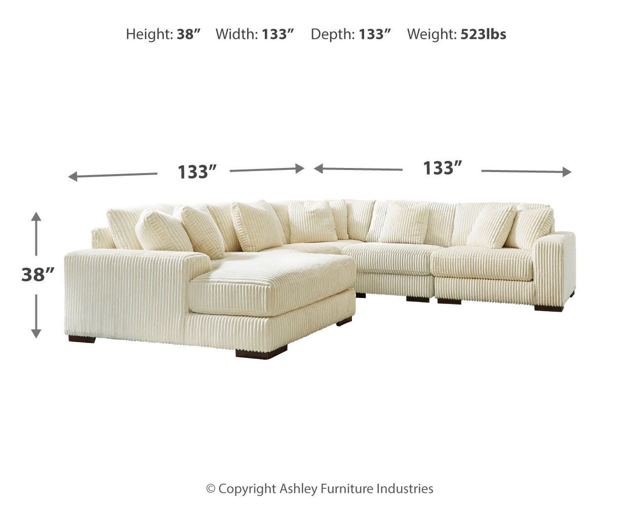 Lindyn 5-Piece Sectional and Ottoman