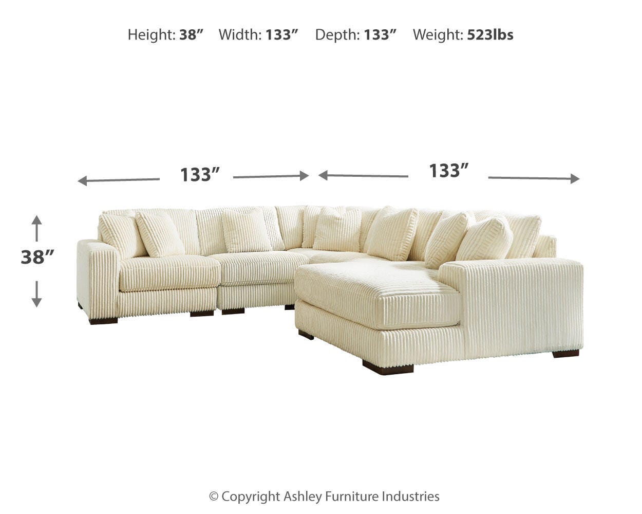 Lindyn 5-Piece Sectional and Ottoman