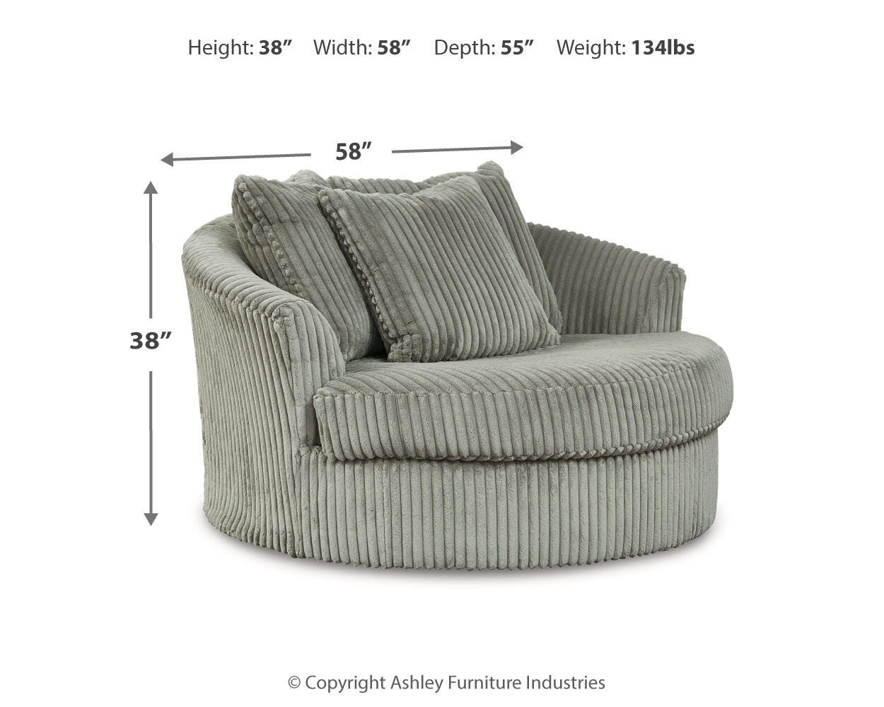 Lindyn Oversized Swivel Accent Chair