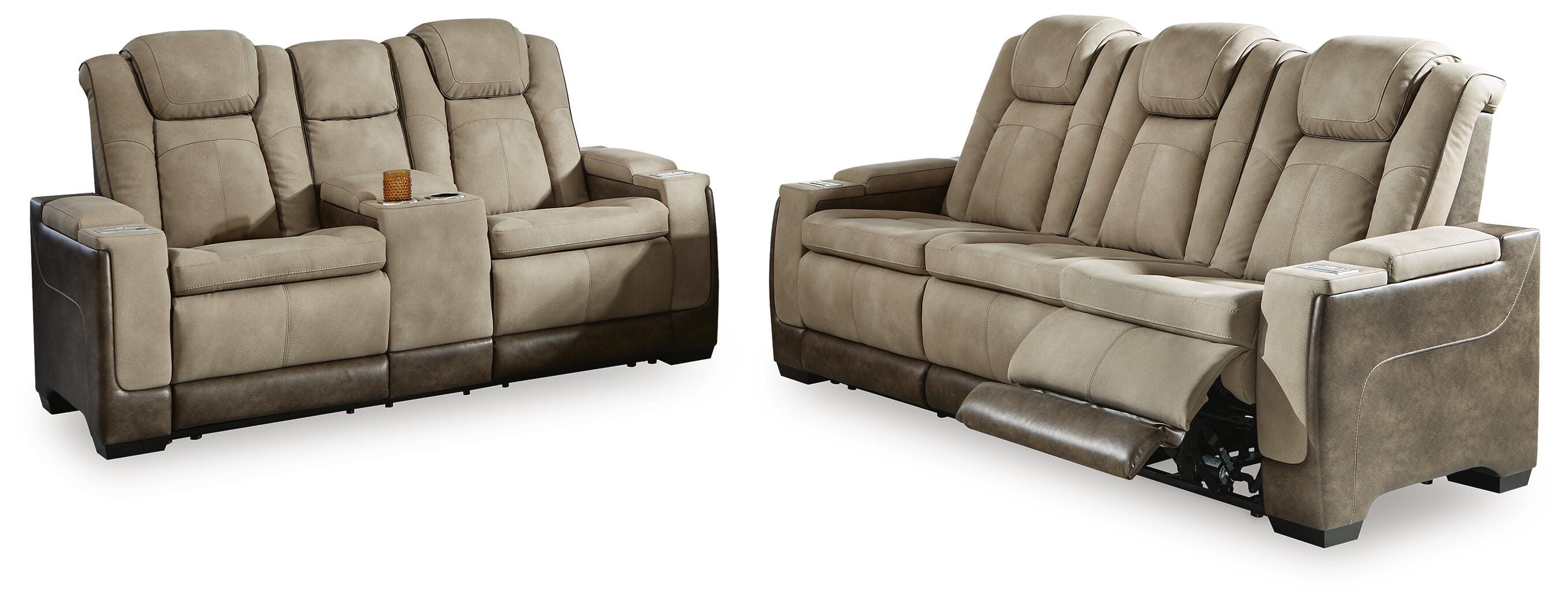 Next-Gen Durapella Performance Fabric Dual Power Reclining Sofa and Loveseat