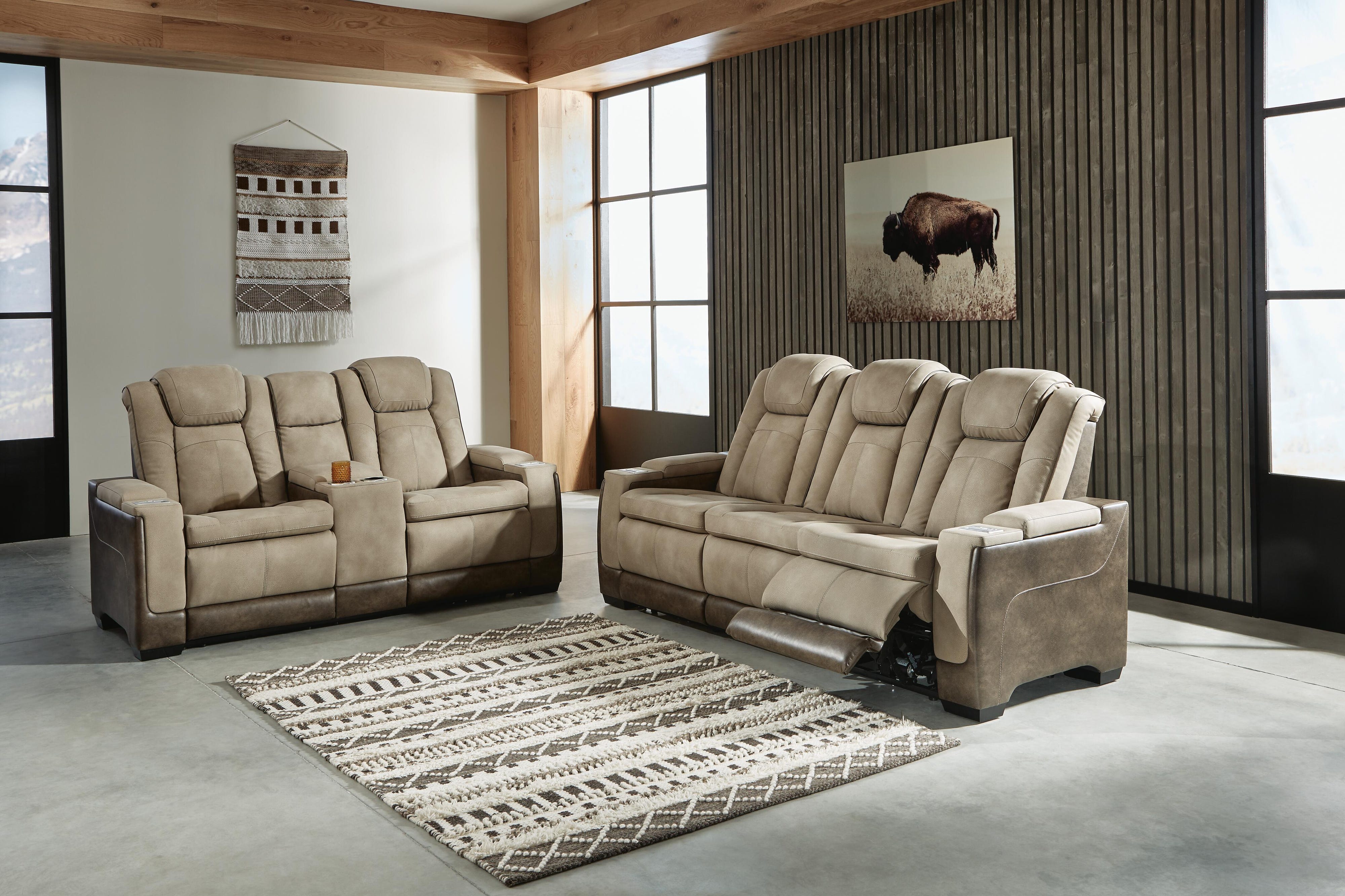 Next-Gen Durapella Performance Fabric Dual Power Reclining Sofa and Loveseat