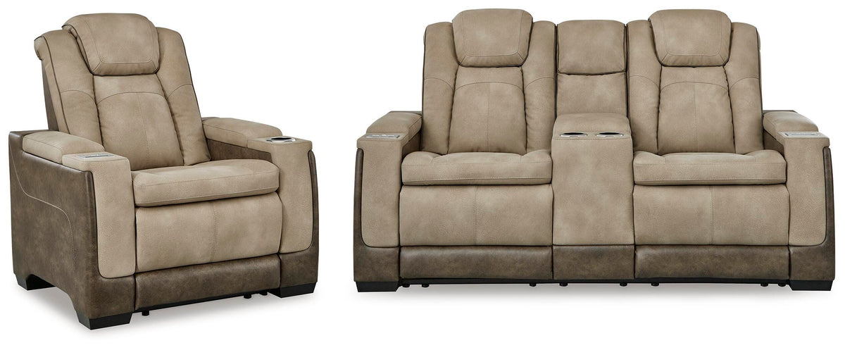 Next-Gen Durapella Power Reclining Loveseat and Power Recliner