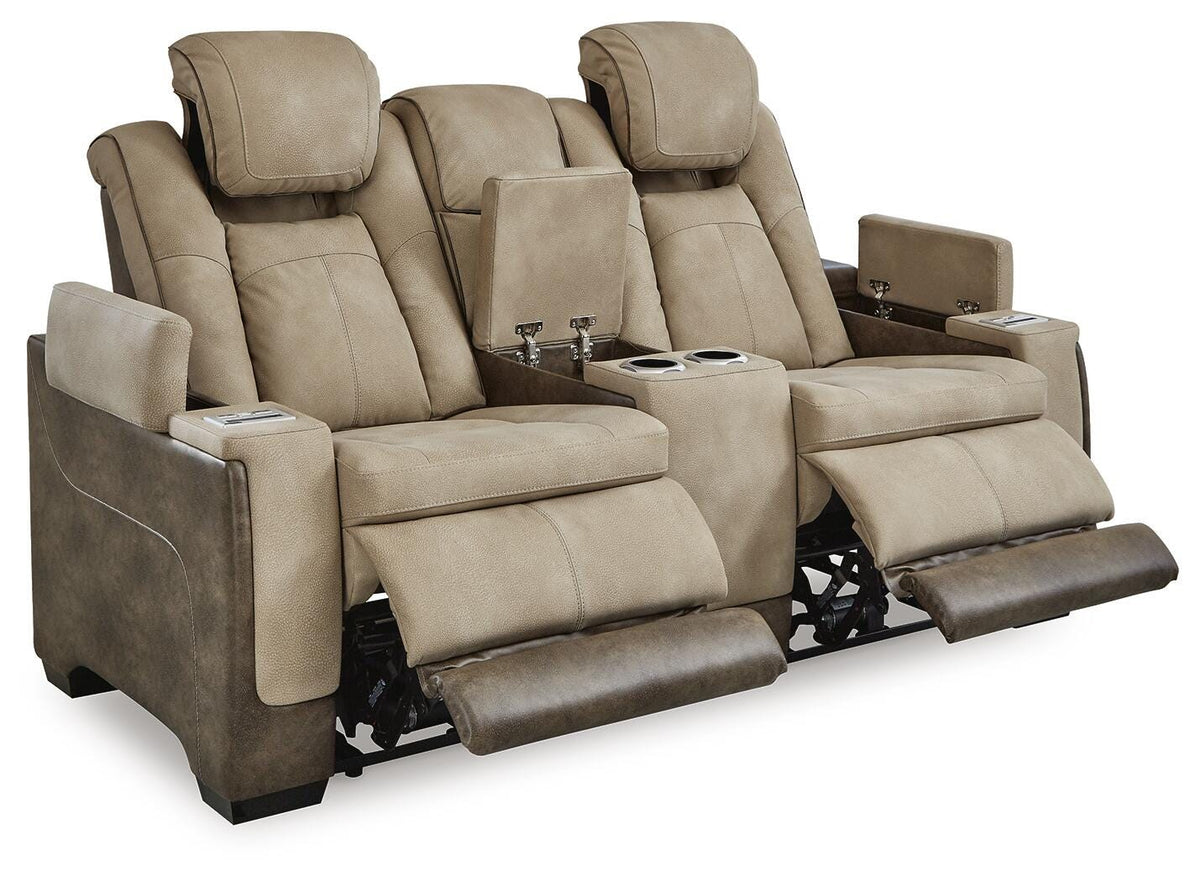 Next-Gen Durapella Power Reclining Loveseat with Console