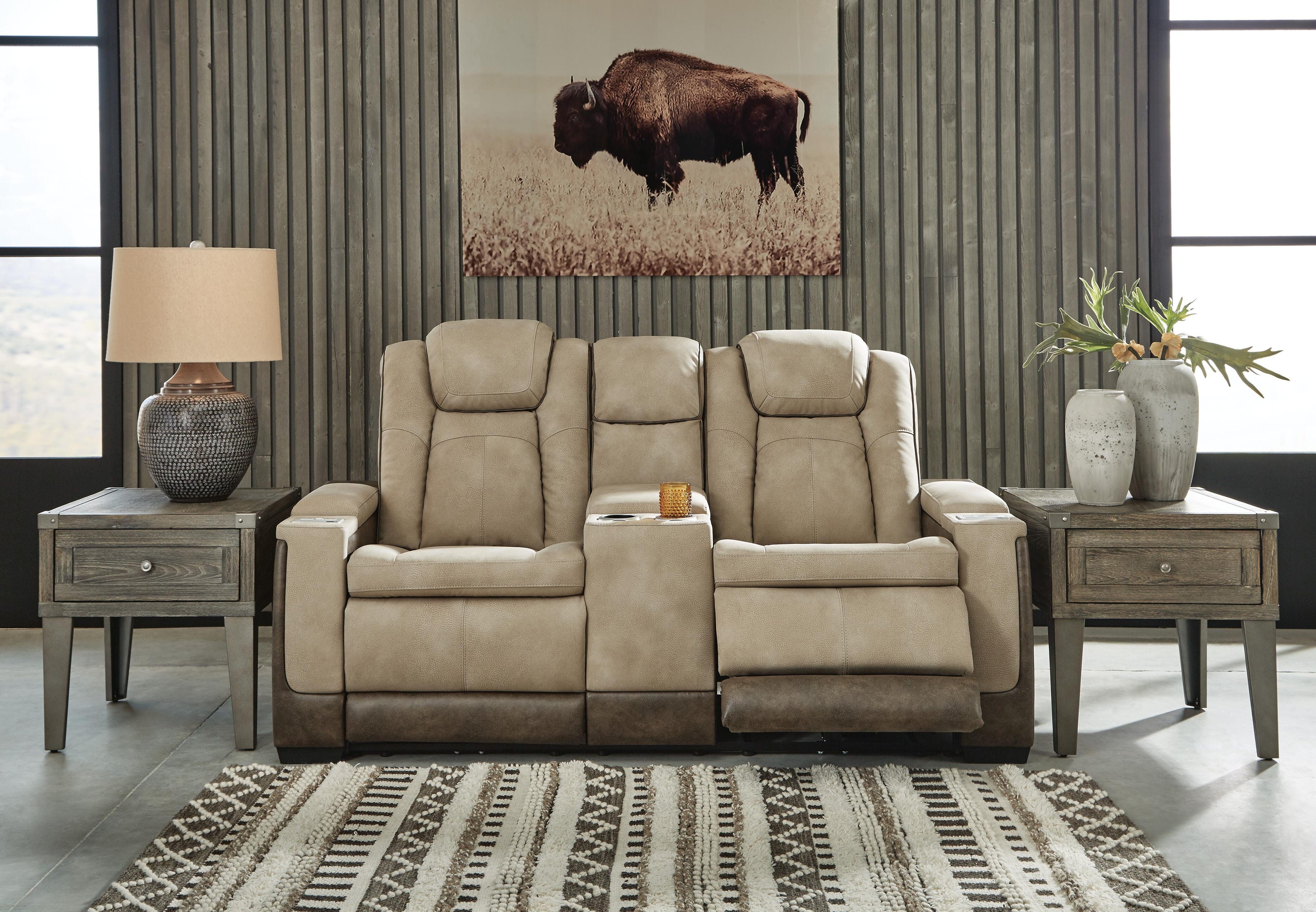 Next-Gen Durapella Power Reclining Loveseat with Console
