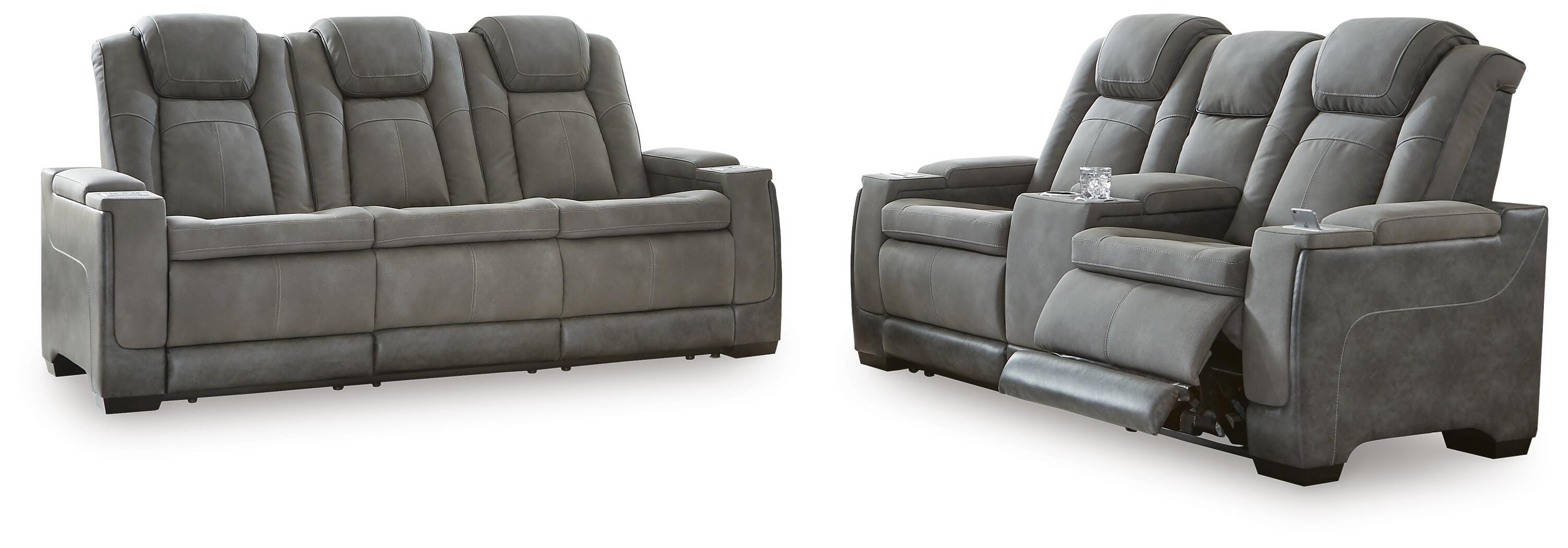 Next-Gen Durapella Performance Fabric Dual Power Reclining Sofa and Loveseat