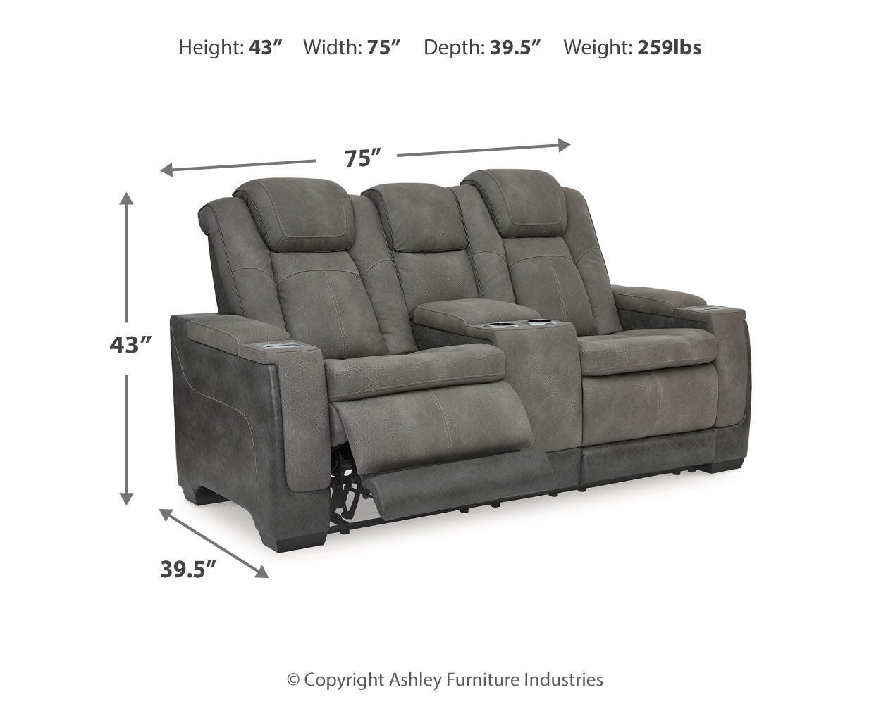 Next-Gen Durapella Power Reclining Loveseat with Console