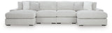 Stupendous 4-Piece Sectional with Double Chaise