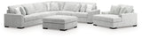 Stupendous 4-Piece Sectional, Oversized Chaise and Ottoman