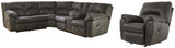 Tambo 2-Piece Reclining Sectional with Recliner Set