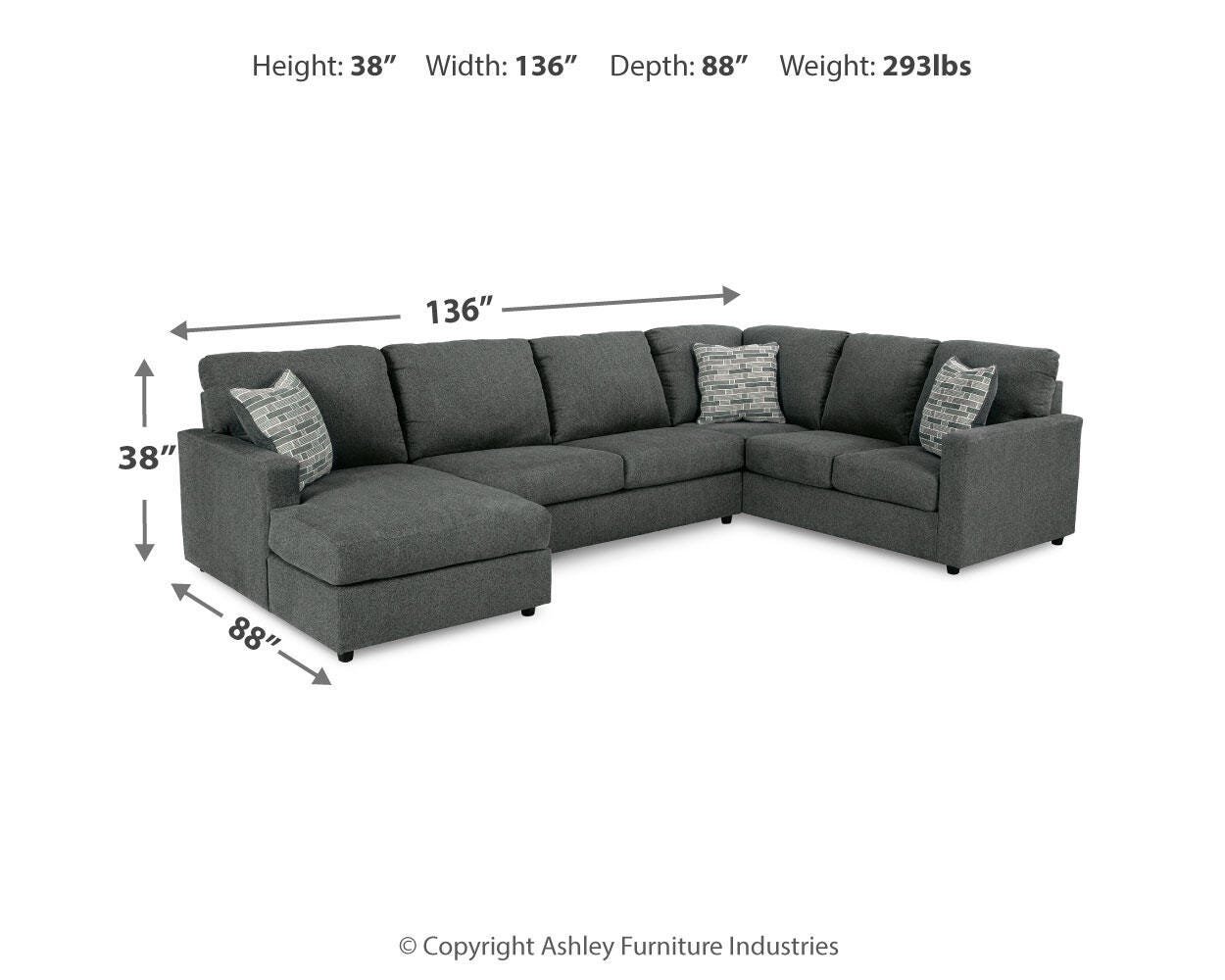 Edenfield 3-Piece Sectional with Ottoman