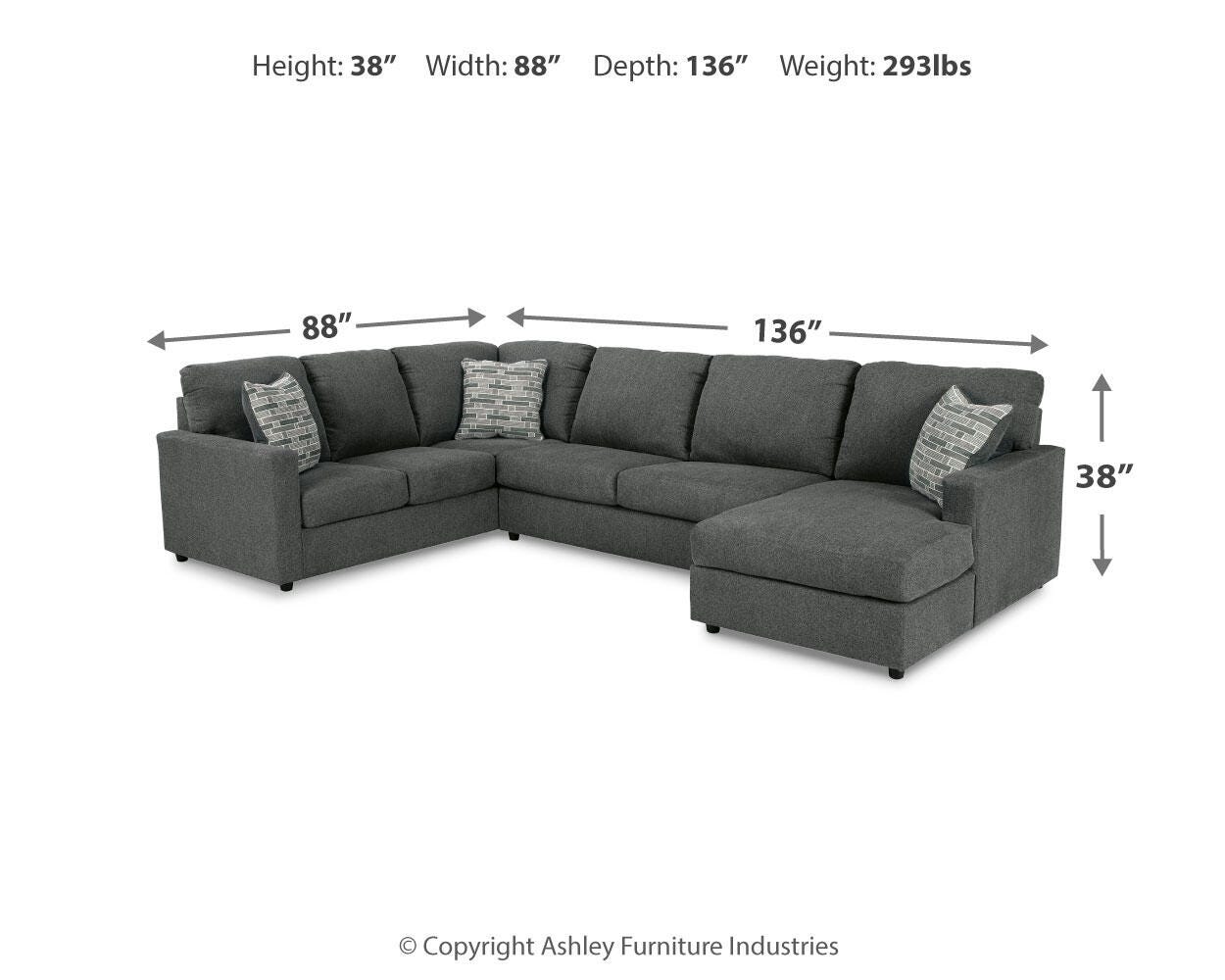 Edenfield 3-Piece Sectional with Ottoman