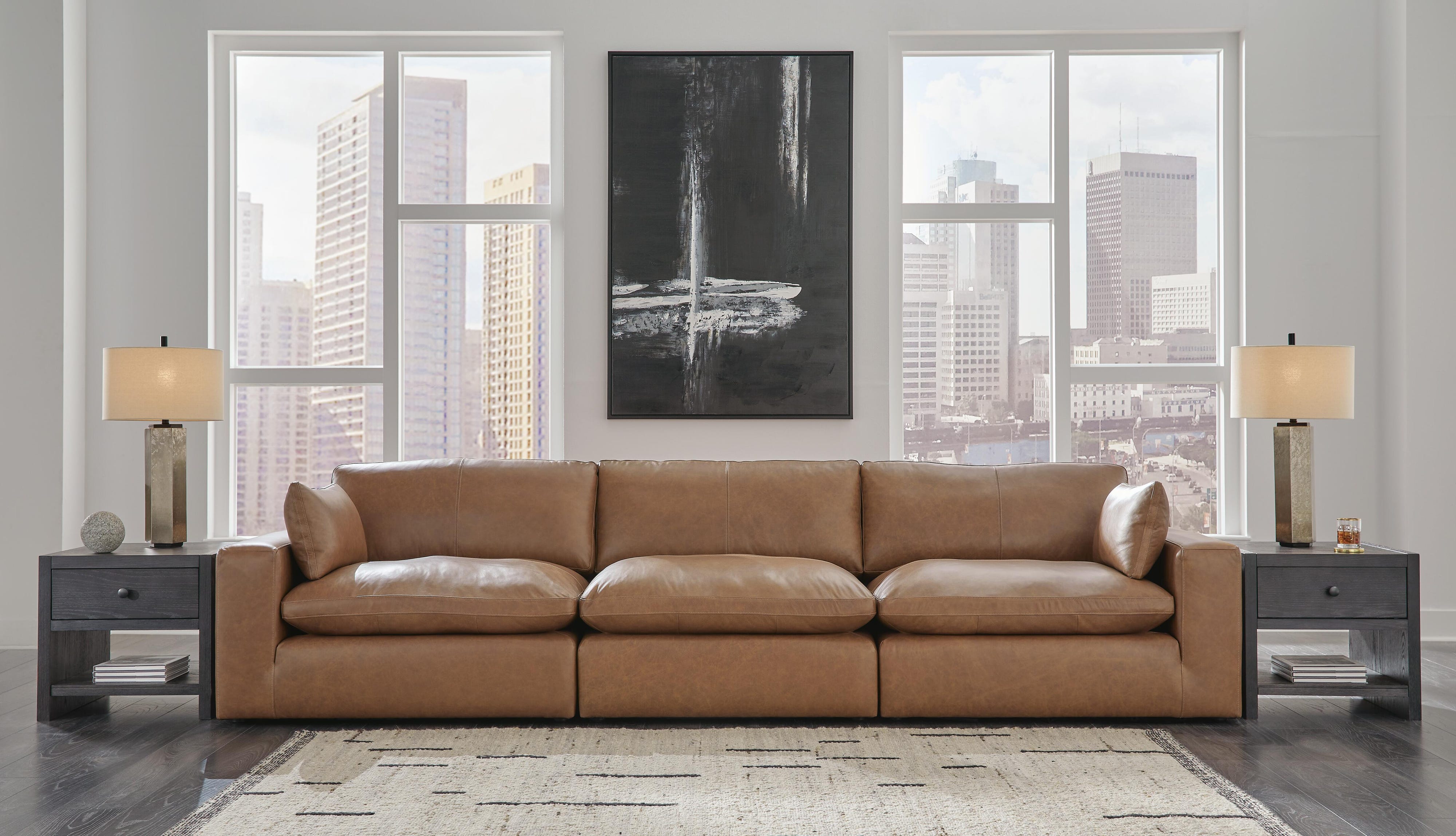 Emilia Leather Modular Sofa and Loveseat