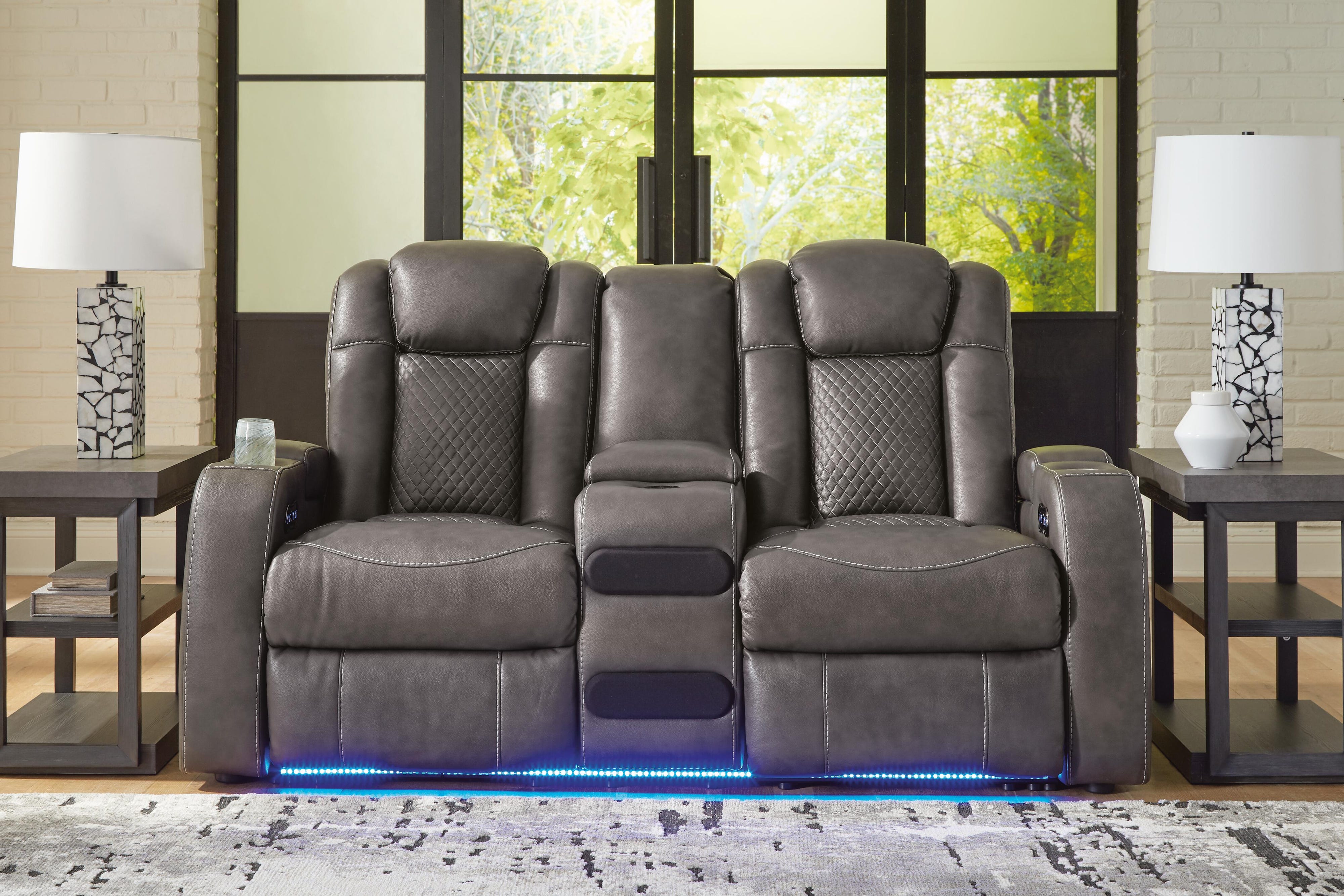 Fyne-Dyme Power Reclining Loveseat with Console