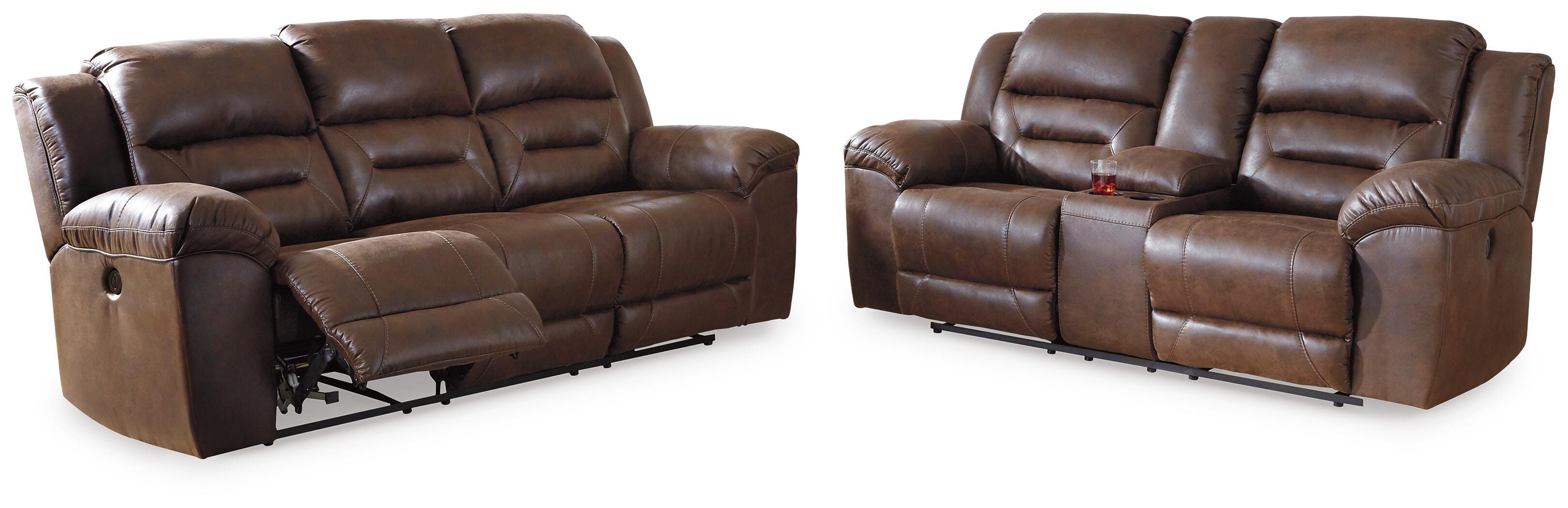 Stoneland Power Reclining Sofa and Loveseat Set