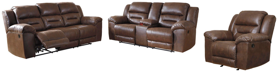 Stoneland Manual Reclining Sofa, Loveseat and Recliner Set