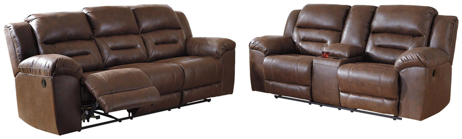 Stoneland Manual Reclining Sofa and Loveseat Set