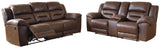 Stoneland Manual Reclining Sofa and Loveseat Set