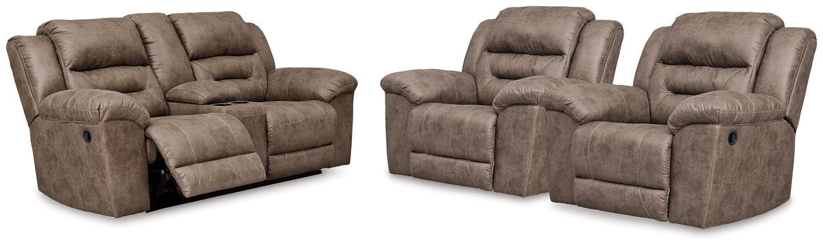 Stoneland Reclining Loveseat and 2 Recliners