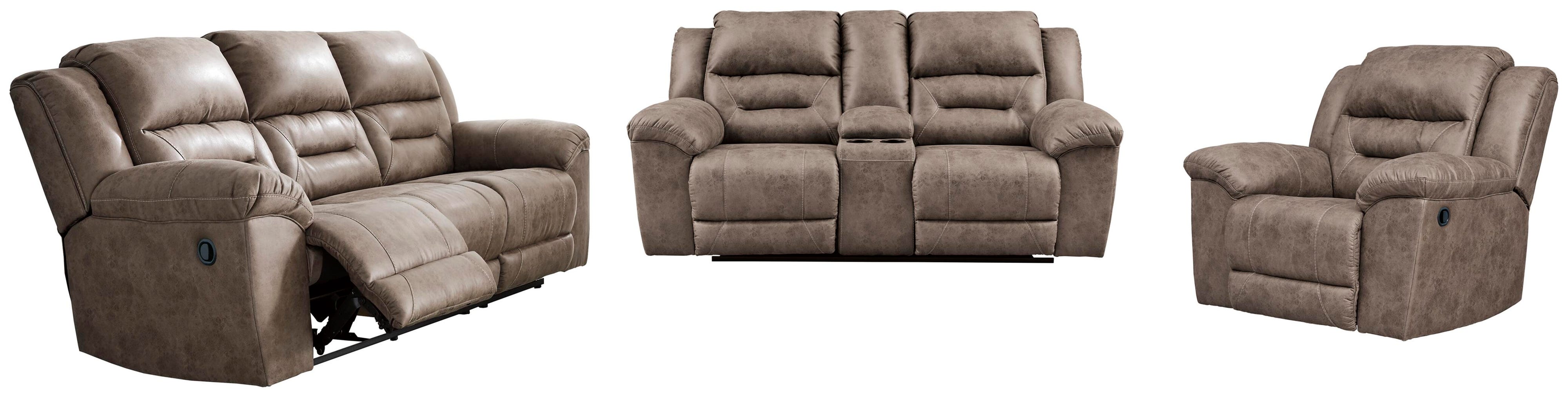 Stoneland Manual Reclining Sofa, Loveseat and Recliner Set