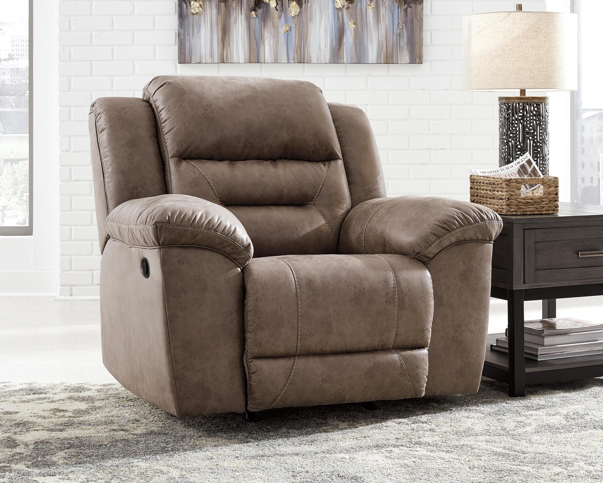 Stoneland Power Reclining Sofa and Manual Recliner