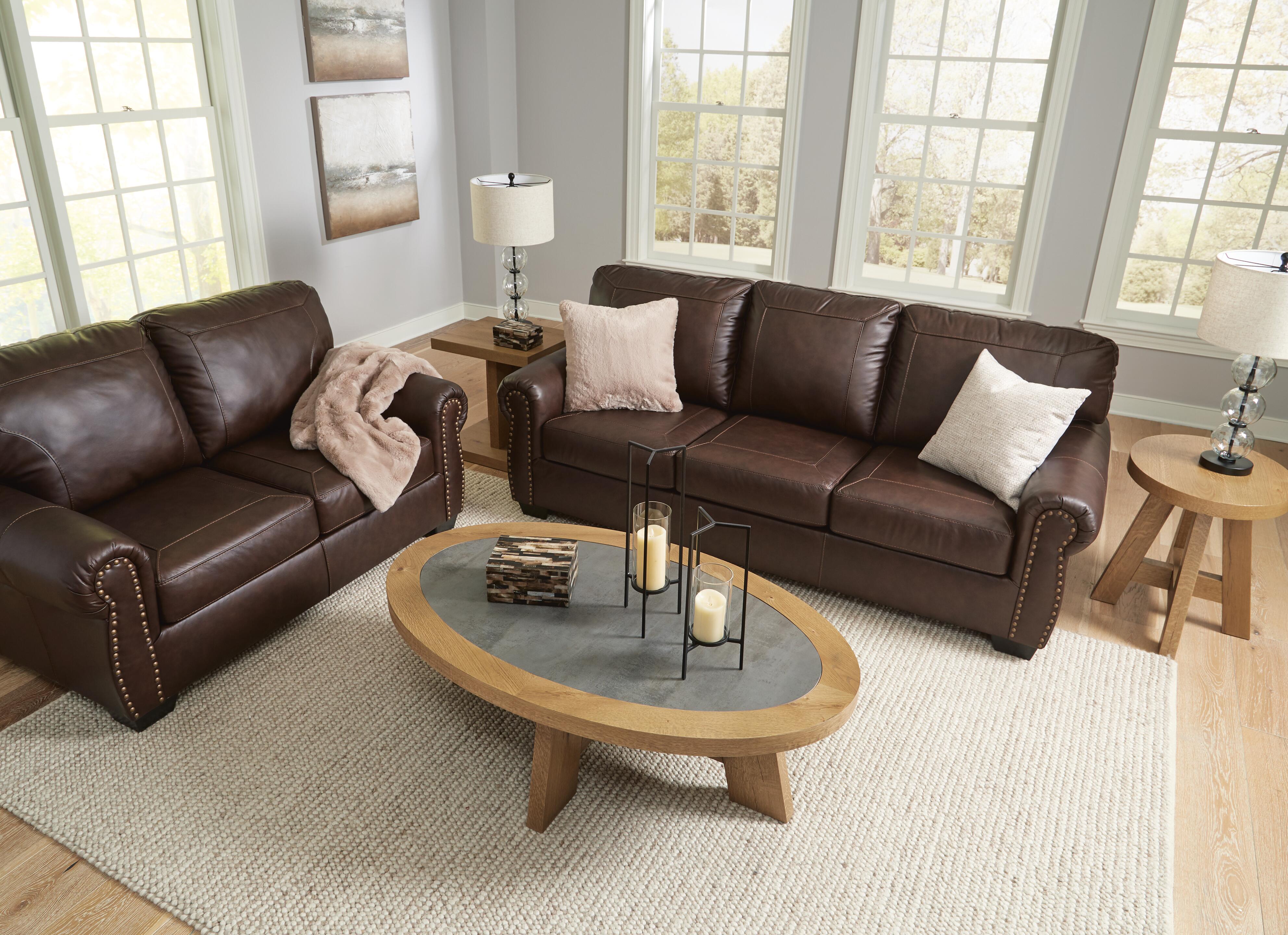 Colleton Leather Sofa and Loveseat