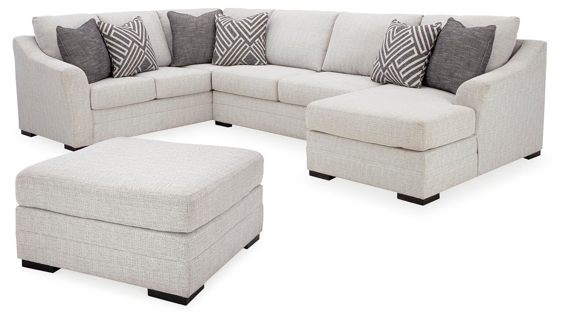 Koralynn 3-Piece Sectional and Oversized Accent Ottoman