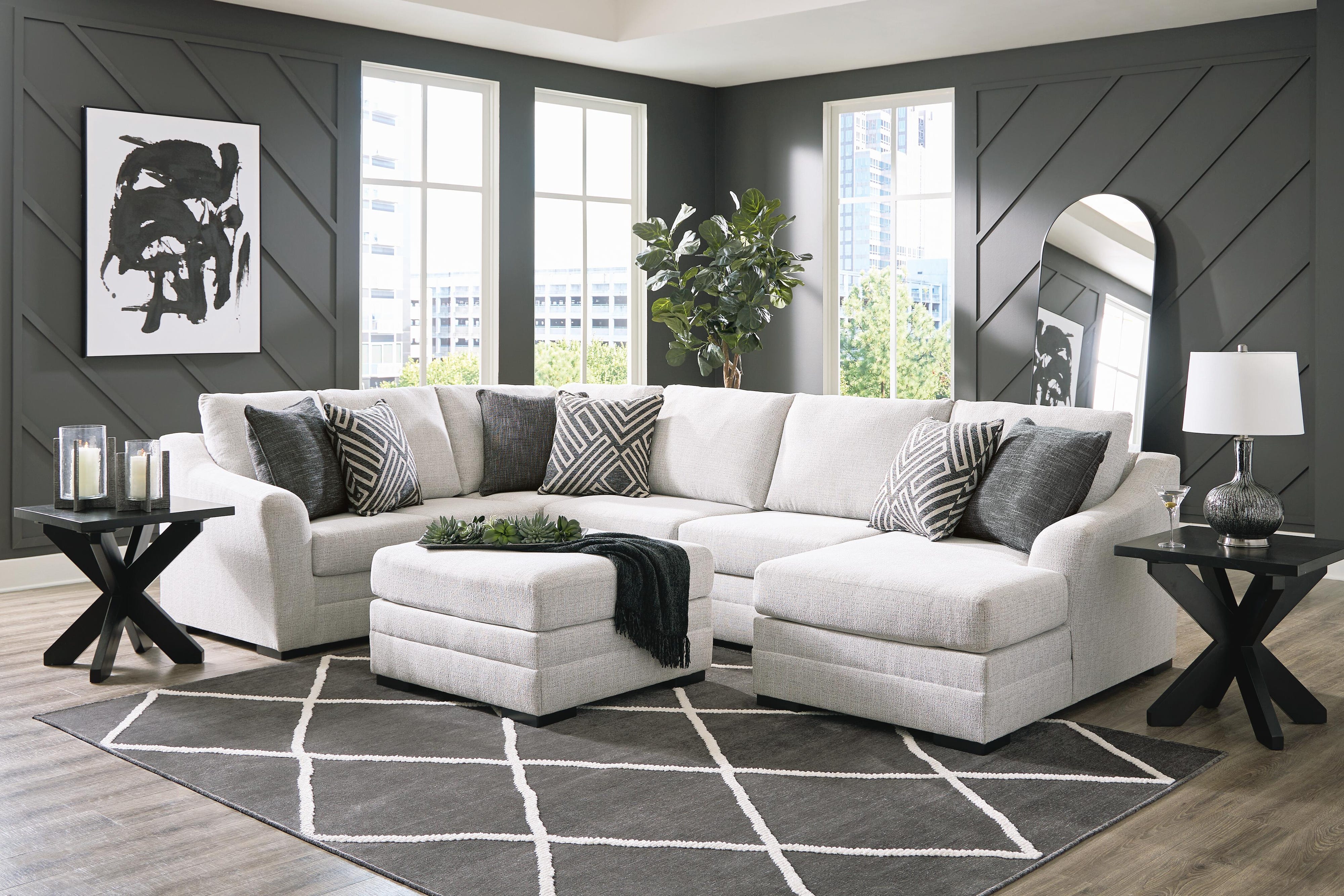 Koralynn 3-Piece Sectional and Oversized Accent Ottoman