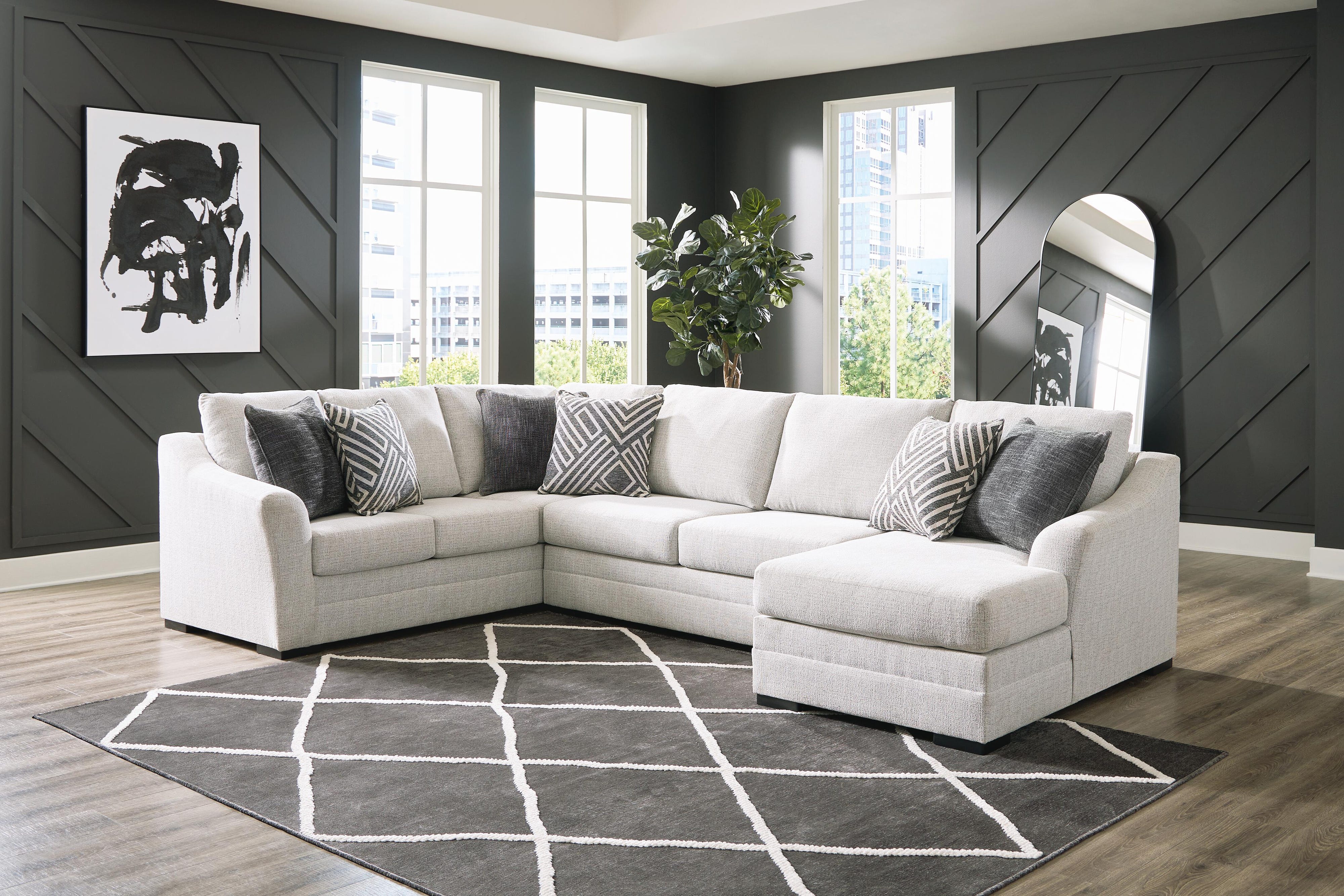 Koralynn 3-Piece Sectional and Oversized Accent Ottoman