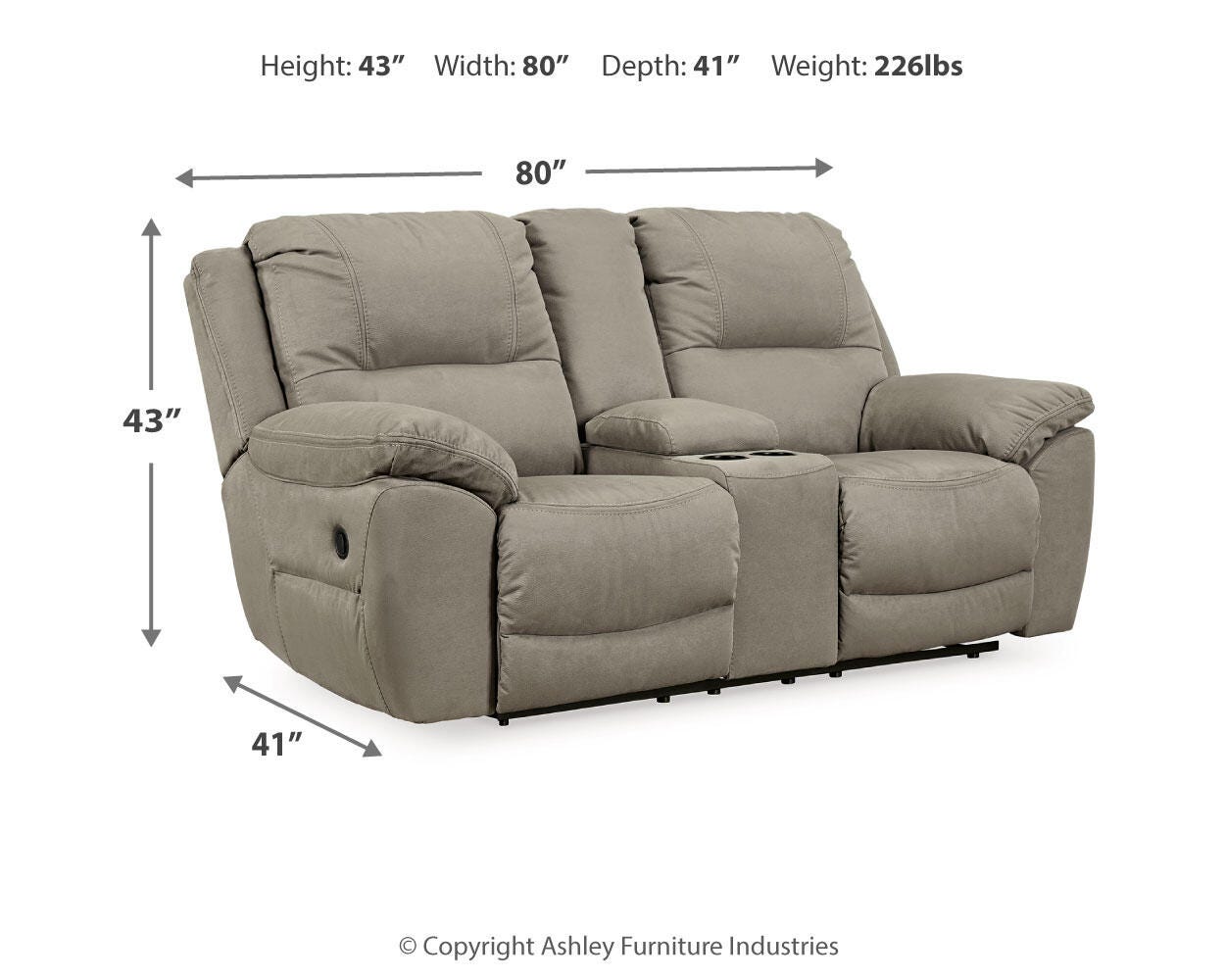 Next-Gen Gaucho Reclining Loveseat with Console