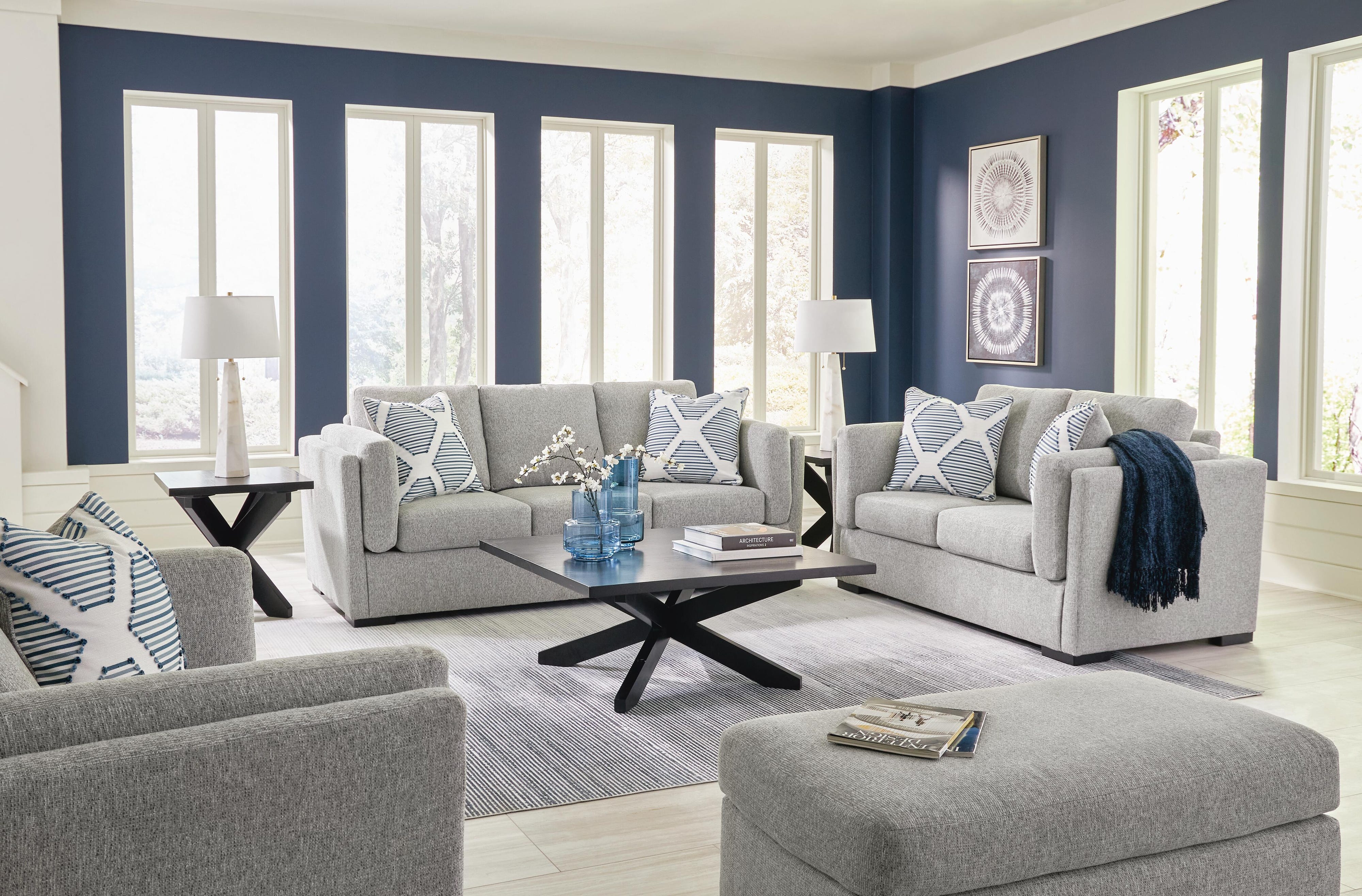 Evansley Sofa, Loveseat, Chair and Ottoman