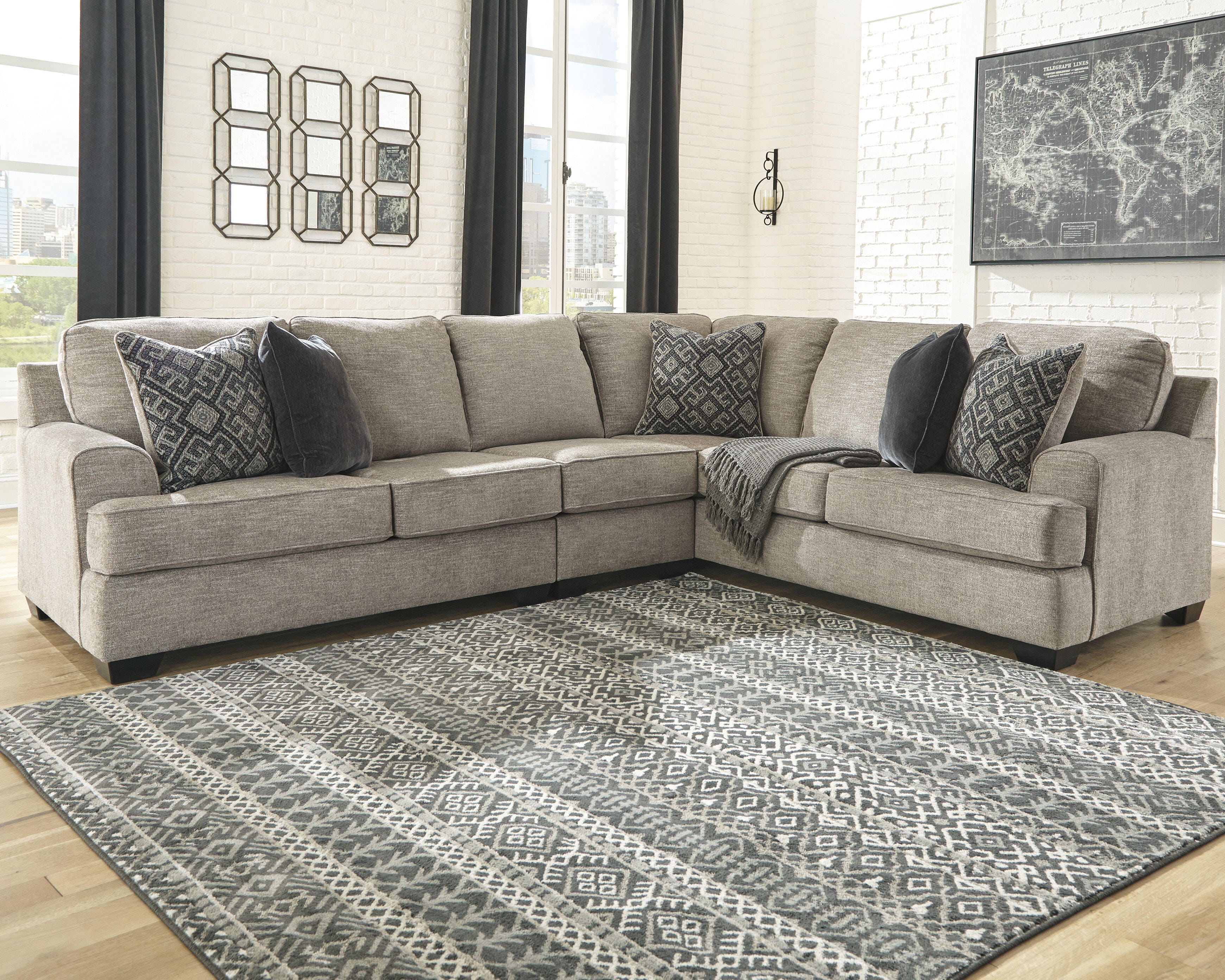 Bovarian 3-Piece Sectional and Ottoman