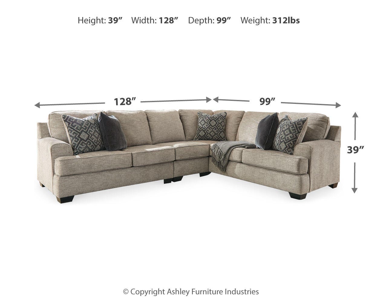 Bovarian 3-Piece Sectional and Ottoman