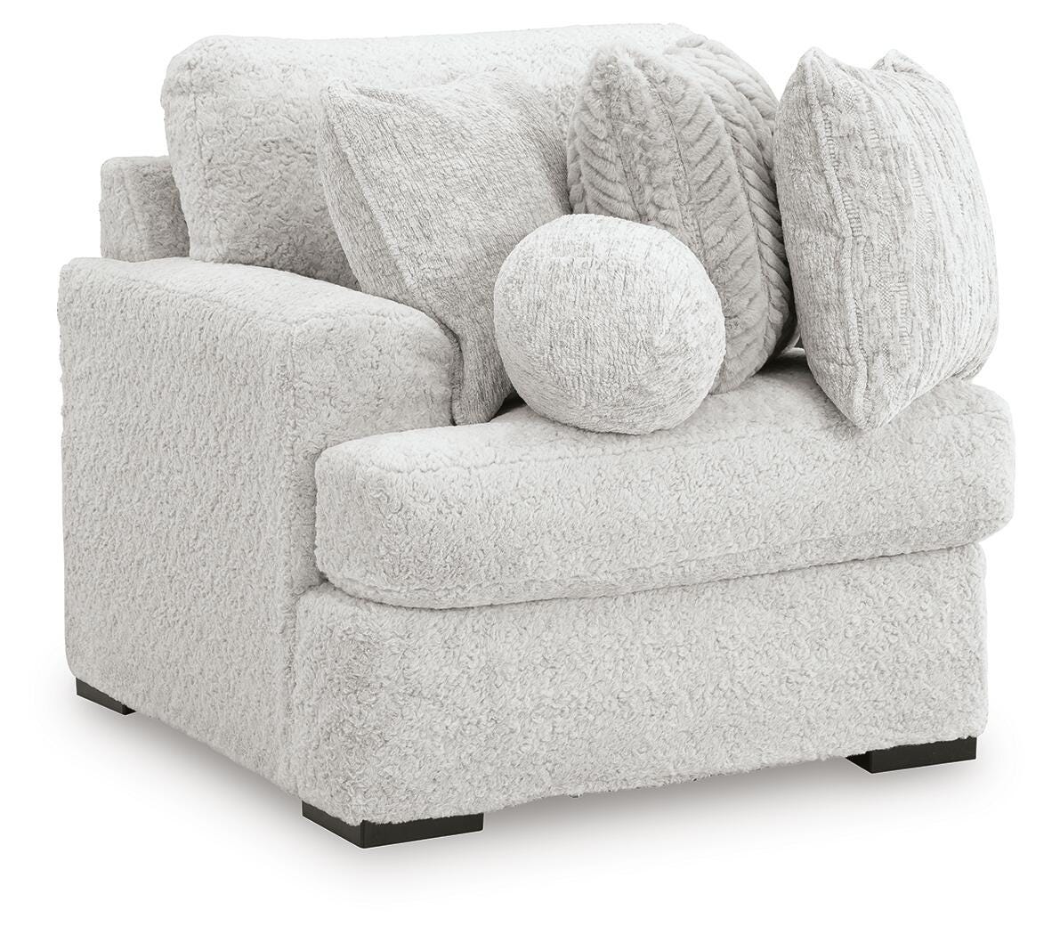 Cuddle Plush 3-Piece Sectional, Chair and Ottoman