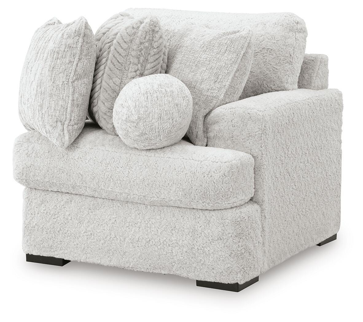 Cuddle Plush 3-Piece Sectional, Chair and Ottoman