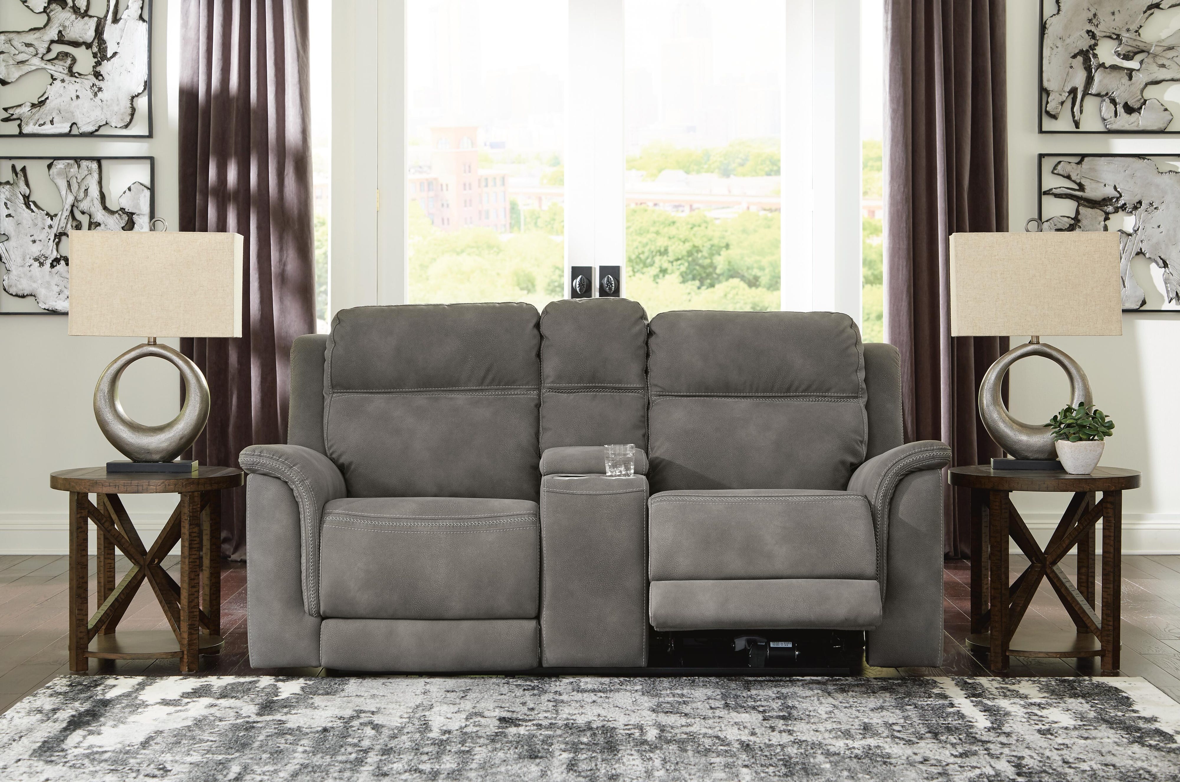 Next-Gen Durapella Power Reclining Loveseat with Console