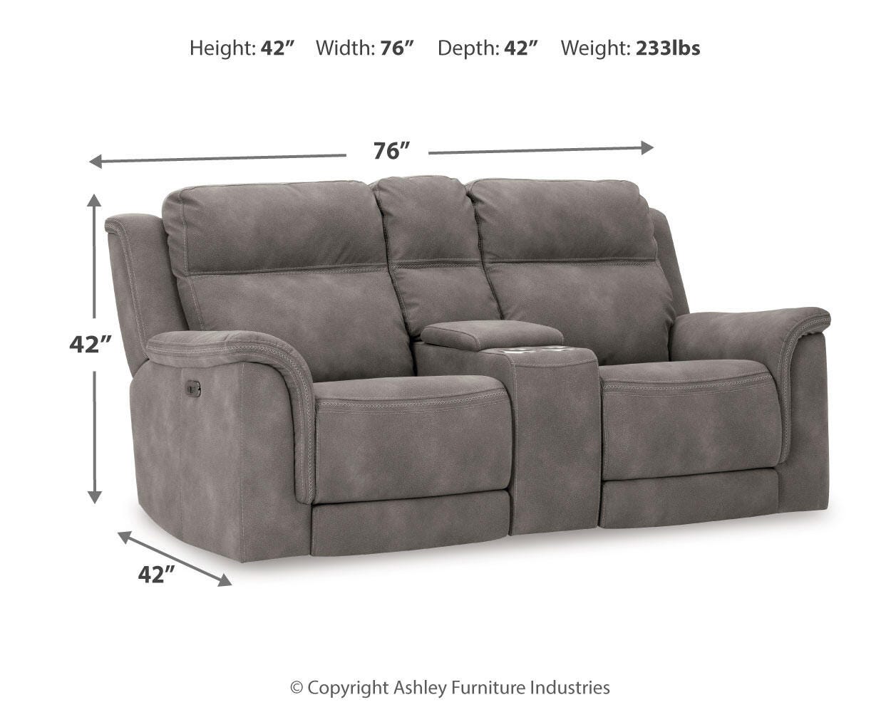 Havenridge Power Reclining Loveseat with Console